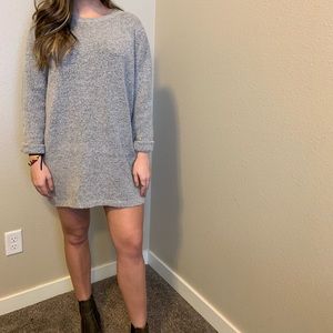 Grey sweater dress